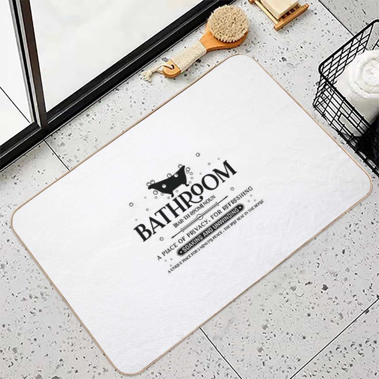 Funny Bathroom Description  Slip-Resistant Bath Mat