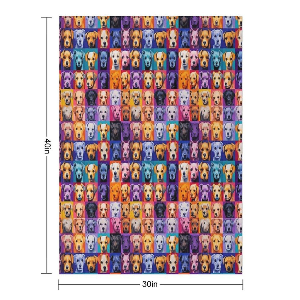 Dogs Pattern Anti-pilling Throw Blanket