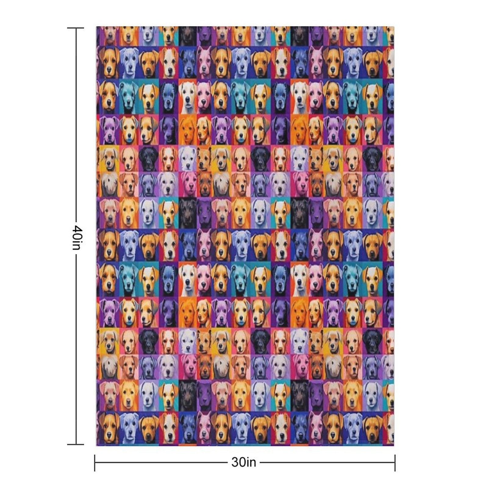 Dogs Pattern Anti-pilling Throw Blanket