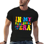 Retro Groovy In My Pickleball Era Funny Pickleball Player  Durable T-Shirt