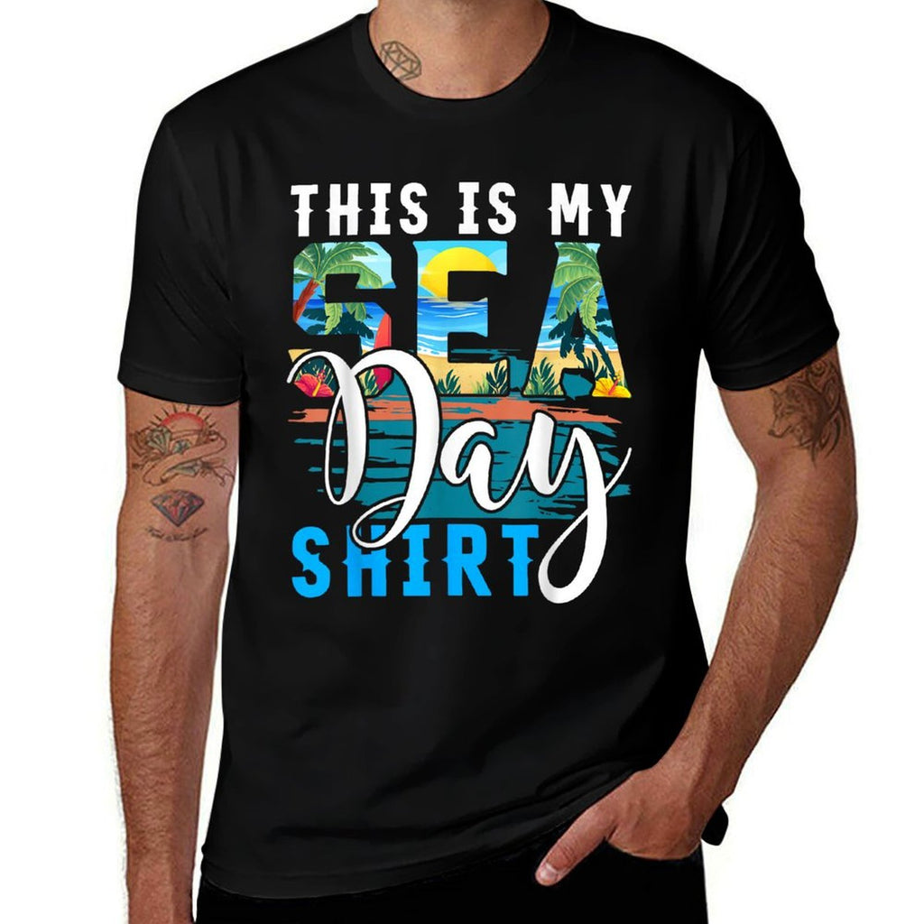 This Is My Sea Day Funny Cruise Family Matching  Relaxed-fit T-Shirt