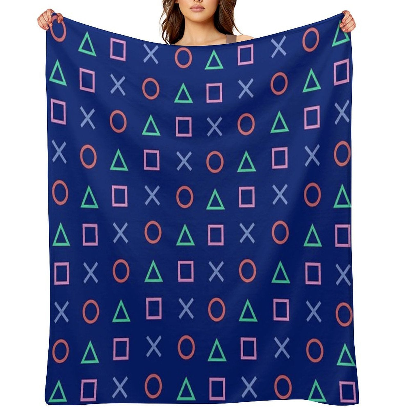 Blue Madness Playstation Controller Buttons Icon All-season Throw Blanket