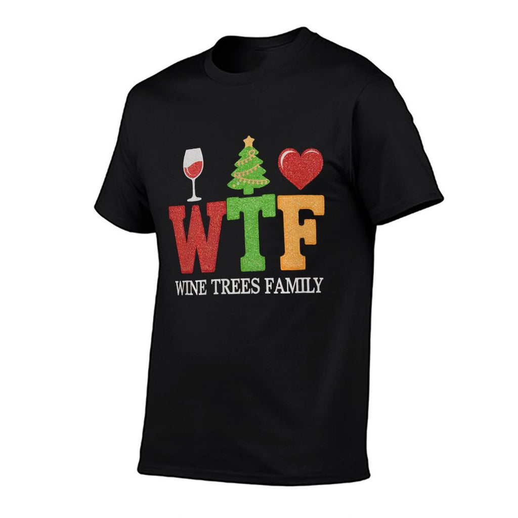 Christmas WTF Wine Trees Family Santa Christmastree Premium Tri-Blend  Trendy Pattern T-Shirt