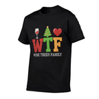Christmas WTF Wine Trees Family Santa Christmastree Premium Tri-Blend  Trendy Pattern T-Shirt