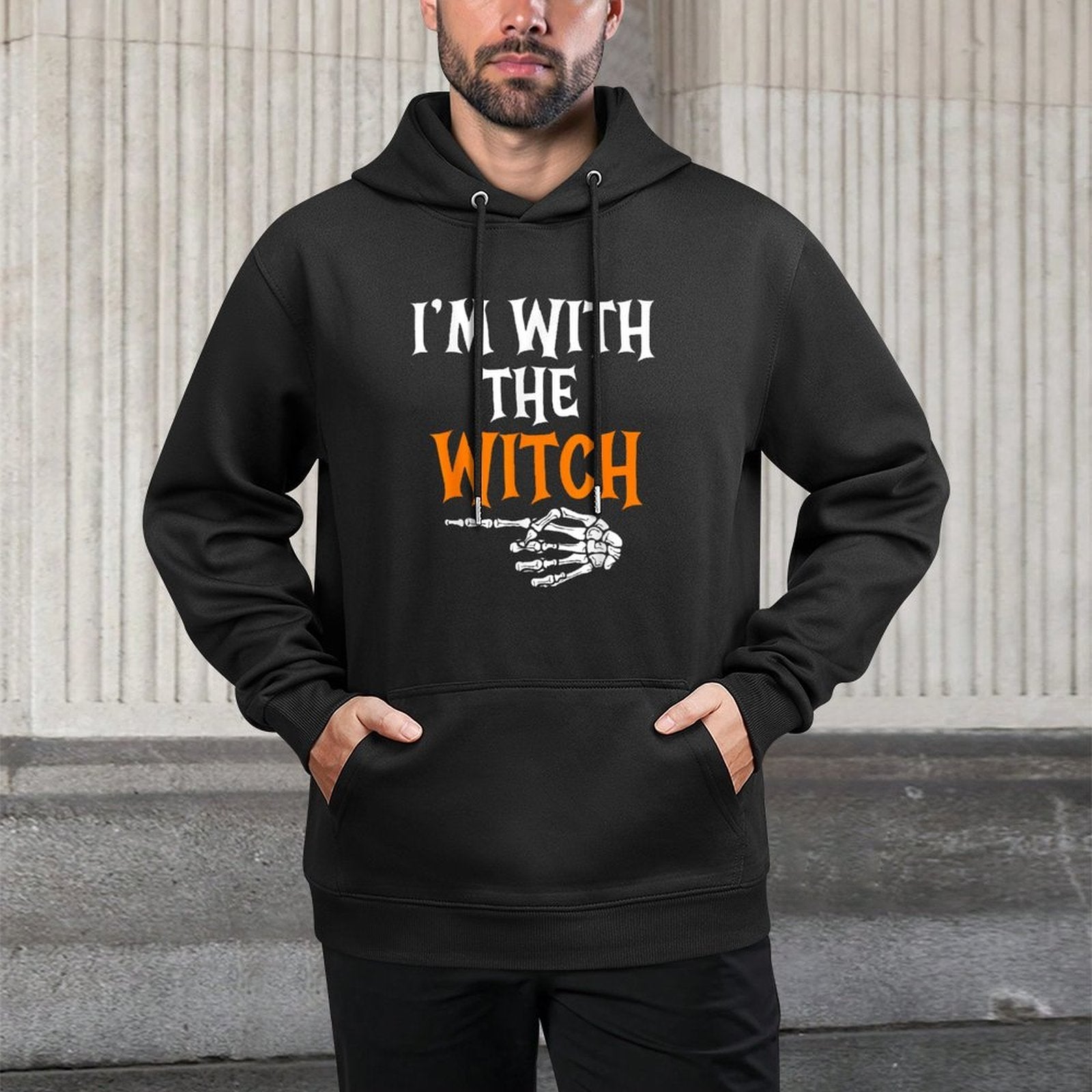 Im With The Witch Funny Couples Costume For Halloween Moisture-Wicking Hoodie