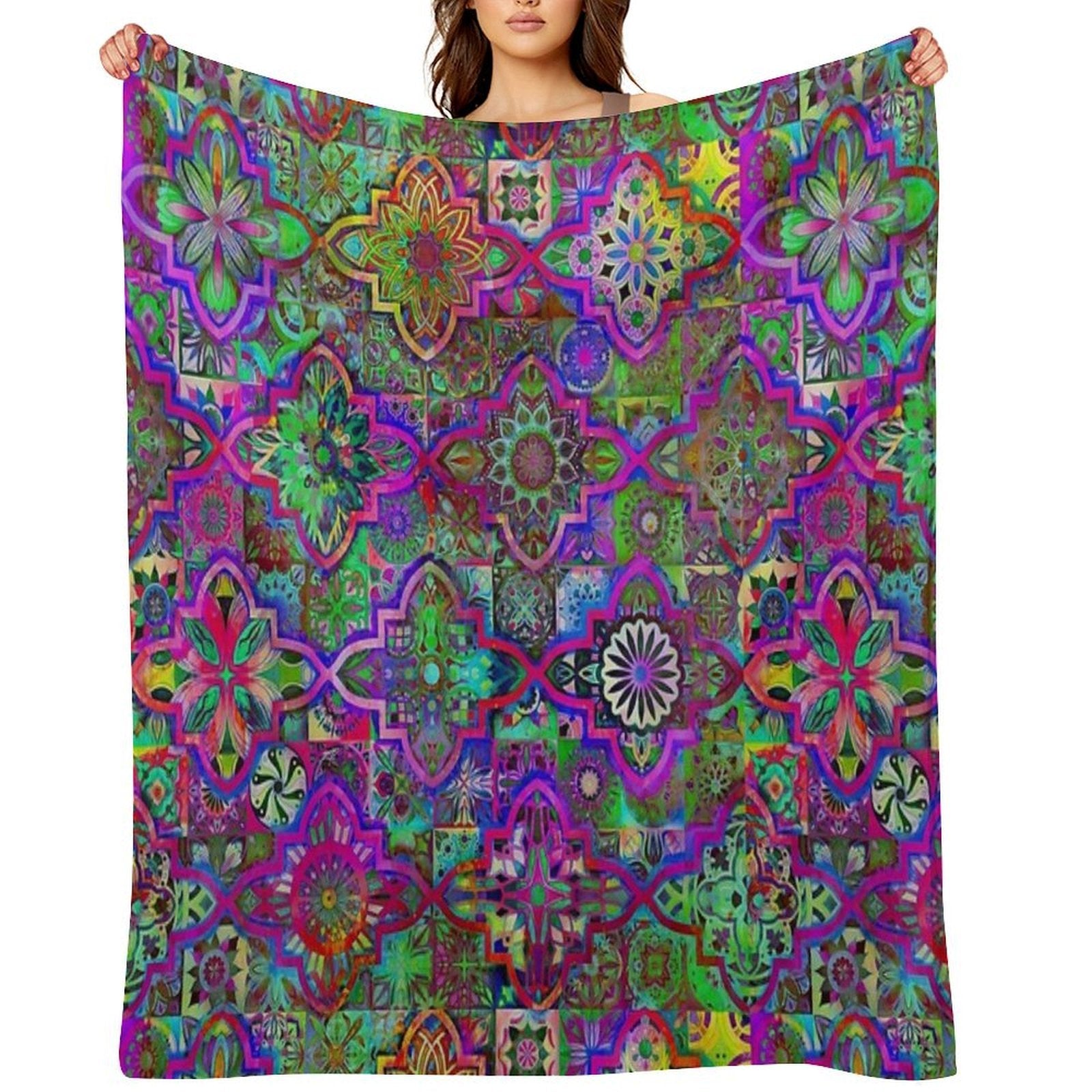 Bohemian Hippie Boho Tie Dye Design Quick-dry Throw Blanket