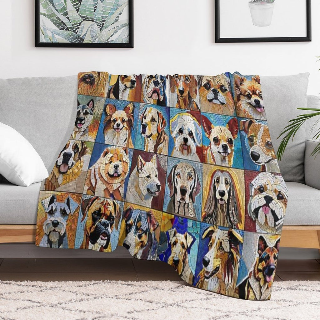 Mosaic Dogs Eco-conscious Throw Blanket