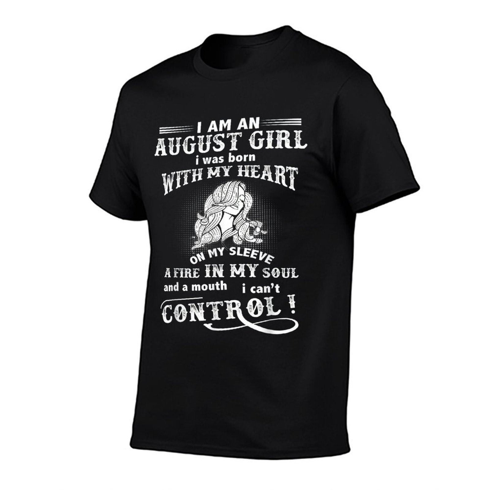 Im An August Girl I Was Born With My Heart On My Sleeve  Heathered Texture T-Shirt