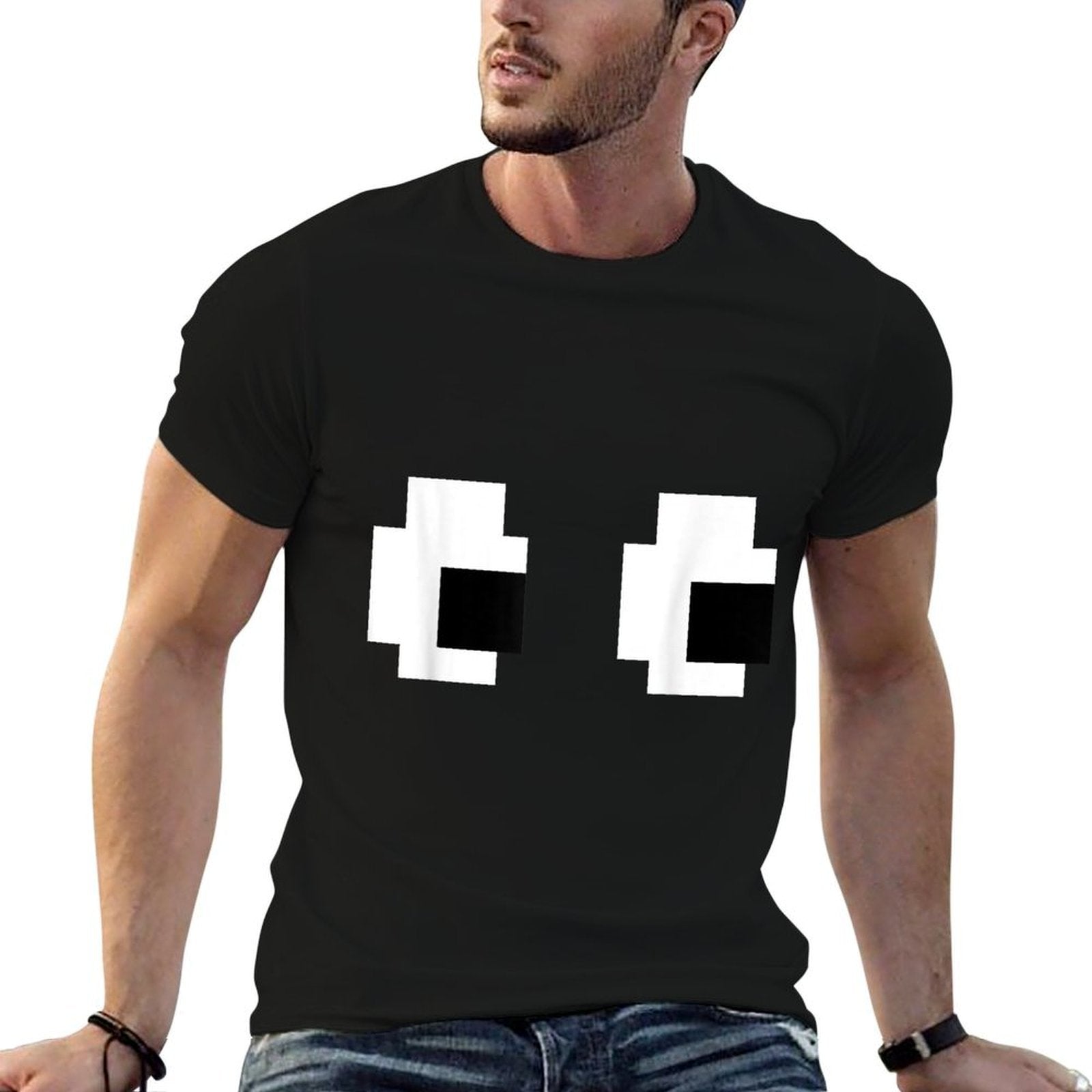 Retro Arcade Game Ghost Eyes Halloween Group Costume  Breathable T-Shirt