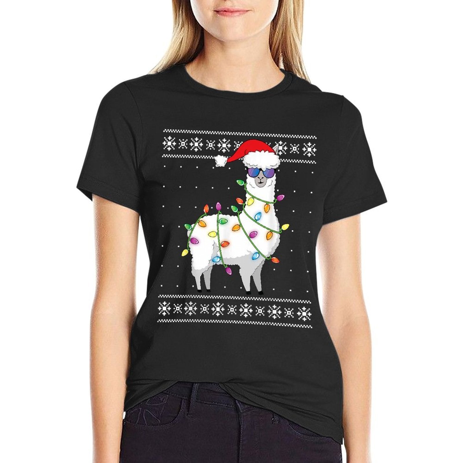 Alpaca Christmas Tree Funny Ugly Christmas Sweater  Graphic-printed T-Shirt