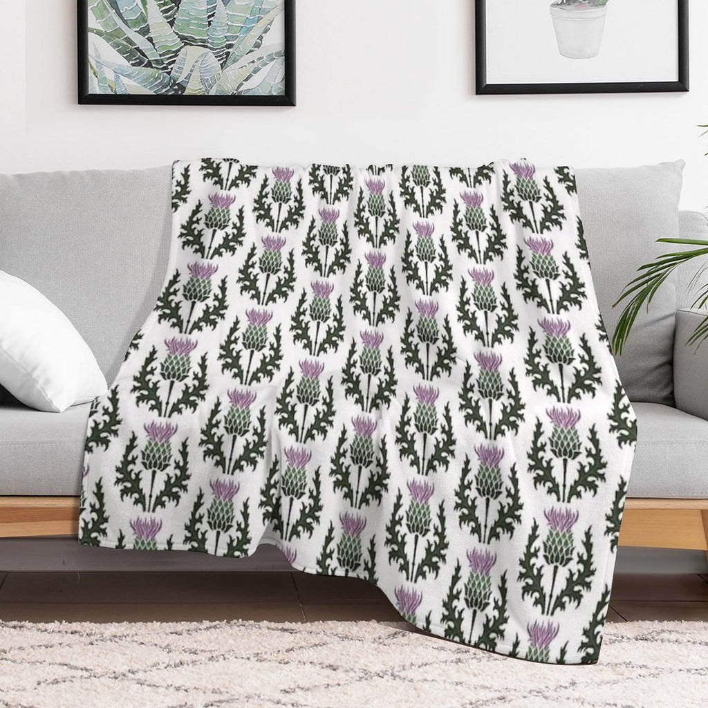 Scottish Thistle Flower of Scotland Gift-ready Throw Blanket