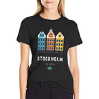 Stockholm Sweden Scandinavian Old Town Colorful Buildings  Relaxed-fit T-Shirt