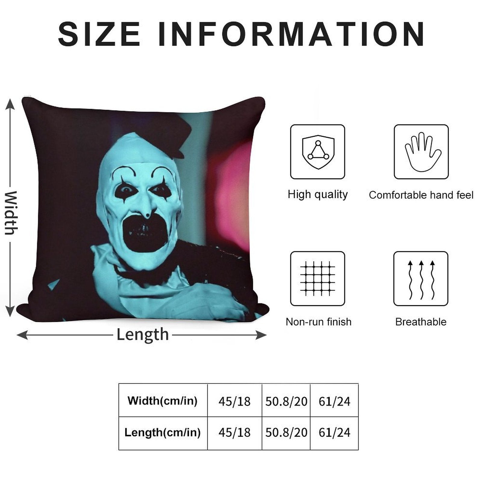 Terrifier Soft Multiple Sizes Throw Pillow
