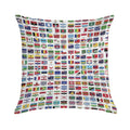 World Flags with Country Names Soft Home Decor Throw Pillow