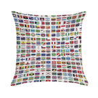 World Flags with Country Names Soft Home Decor Throw Pillow