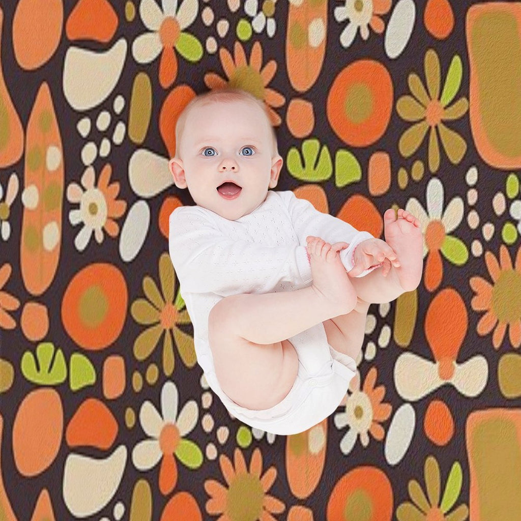 Retro Blossom Medley Premium Throw Blanket