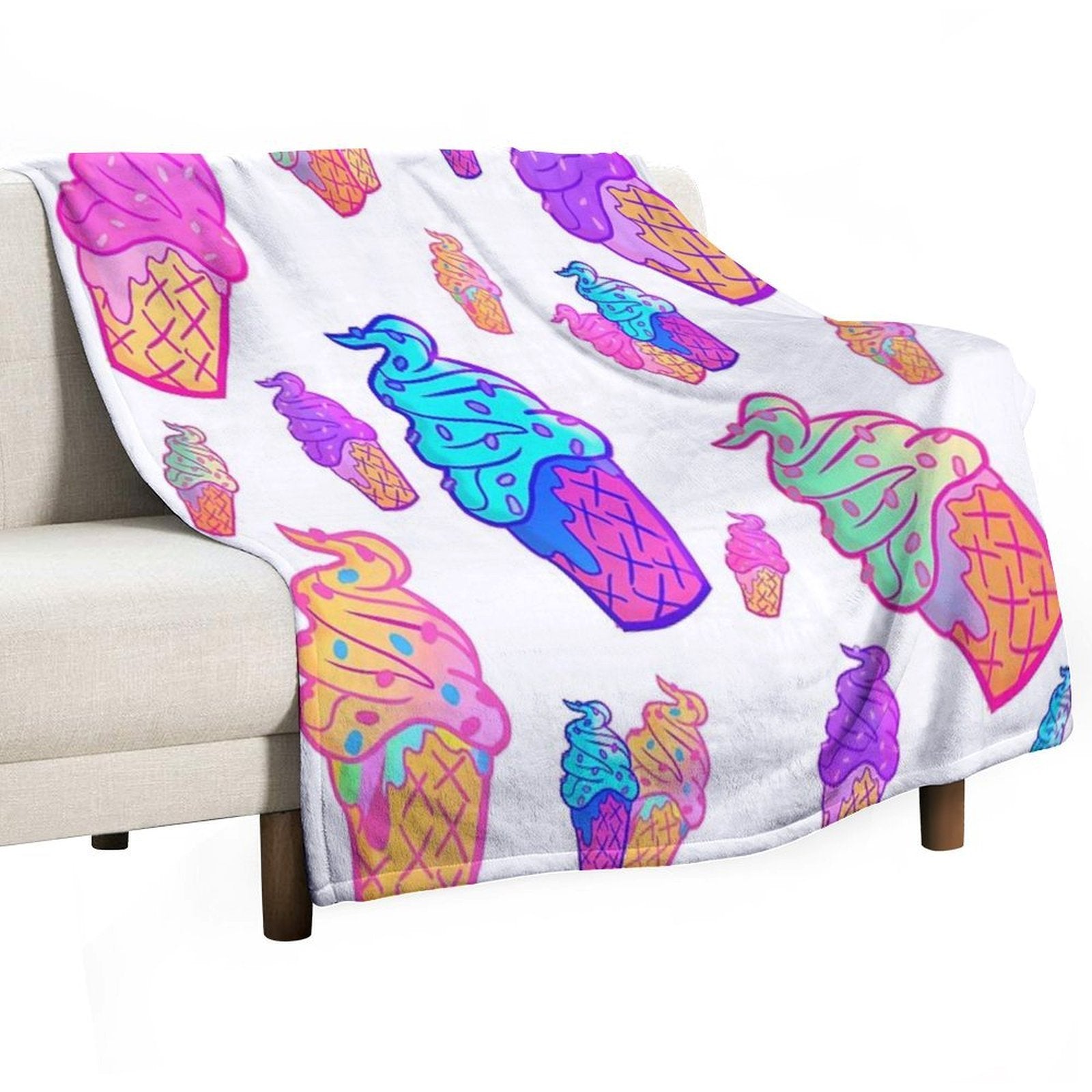 Ice Cream Cone Versatility Throw Blanket