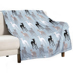 Italian Greyhounds Mid-Century Modern Pattern Wrinkle-free Throw Blanket