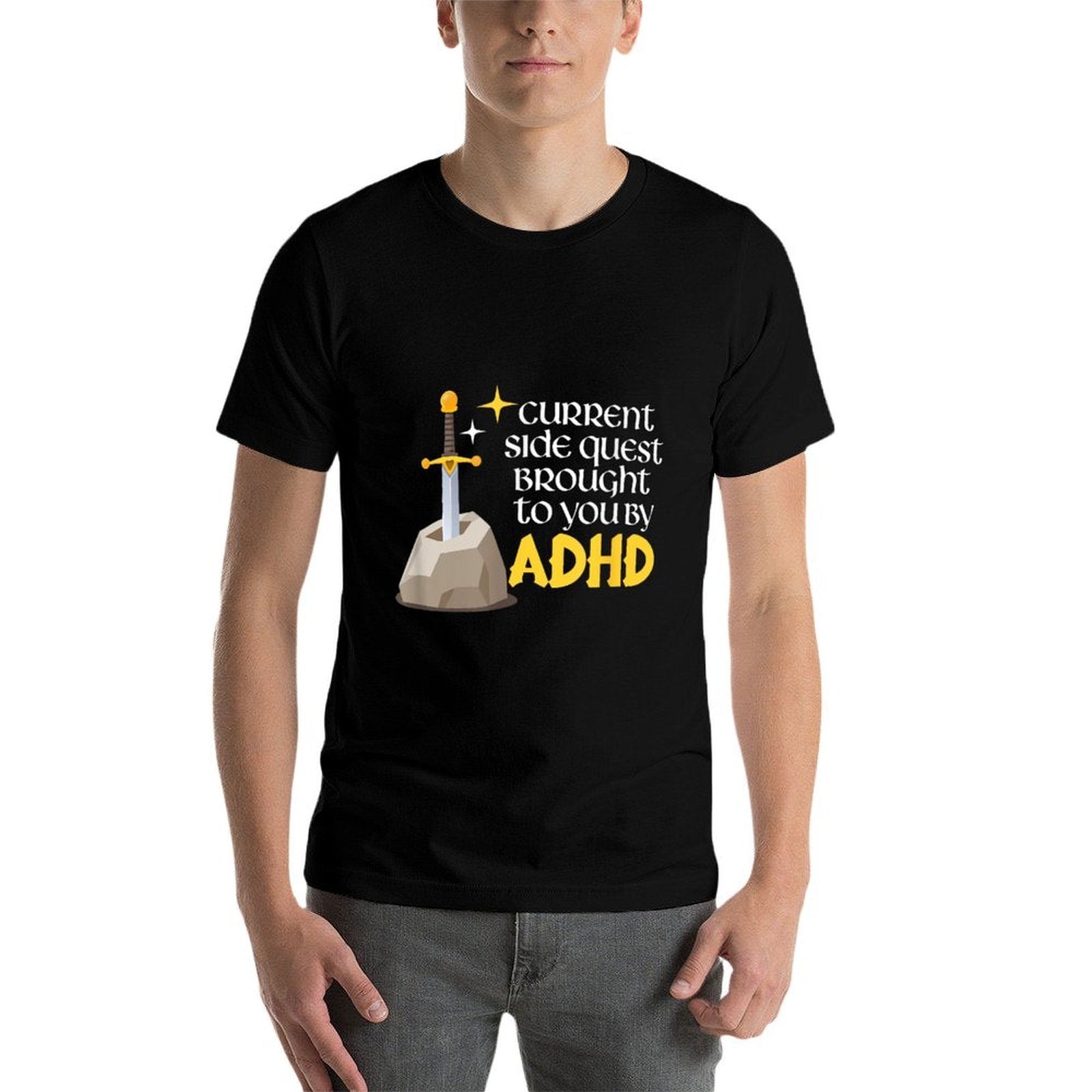 Current Side Quest Brought To You By ADHD Gamer RPG Meme  Slim-fit Cut T-Shirt