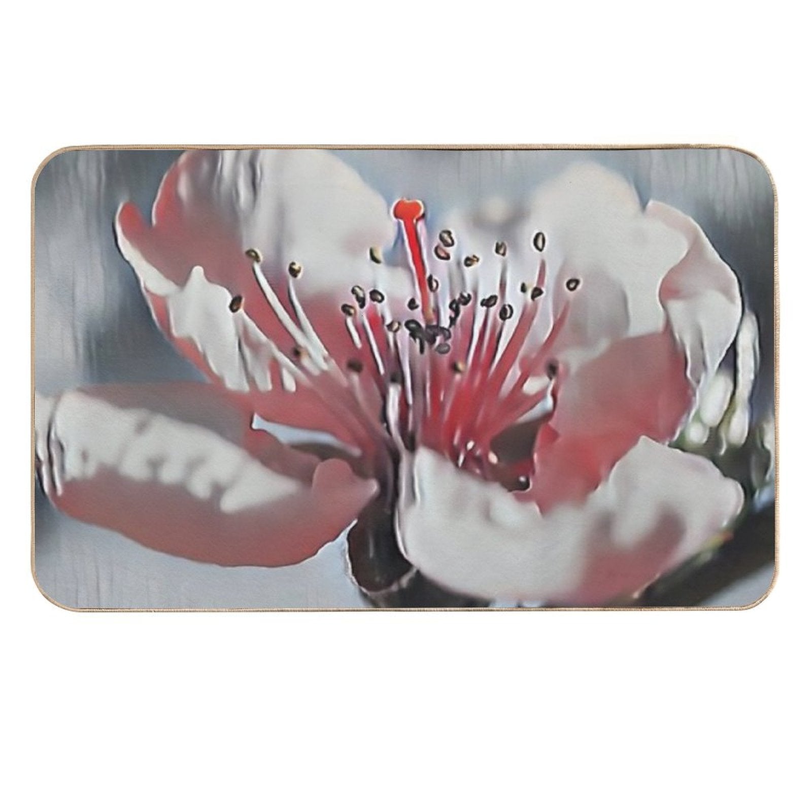 7 Reasons to Love This Vibrant Pink Cherry Blossom with Red Center & Green Leaves  Dirt-Trapping Bath Mat