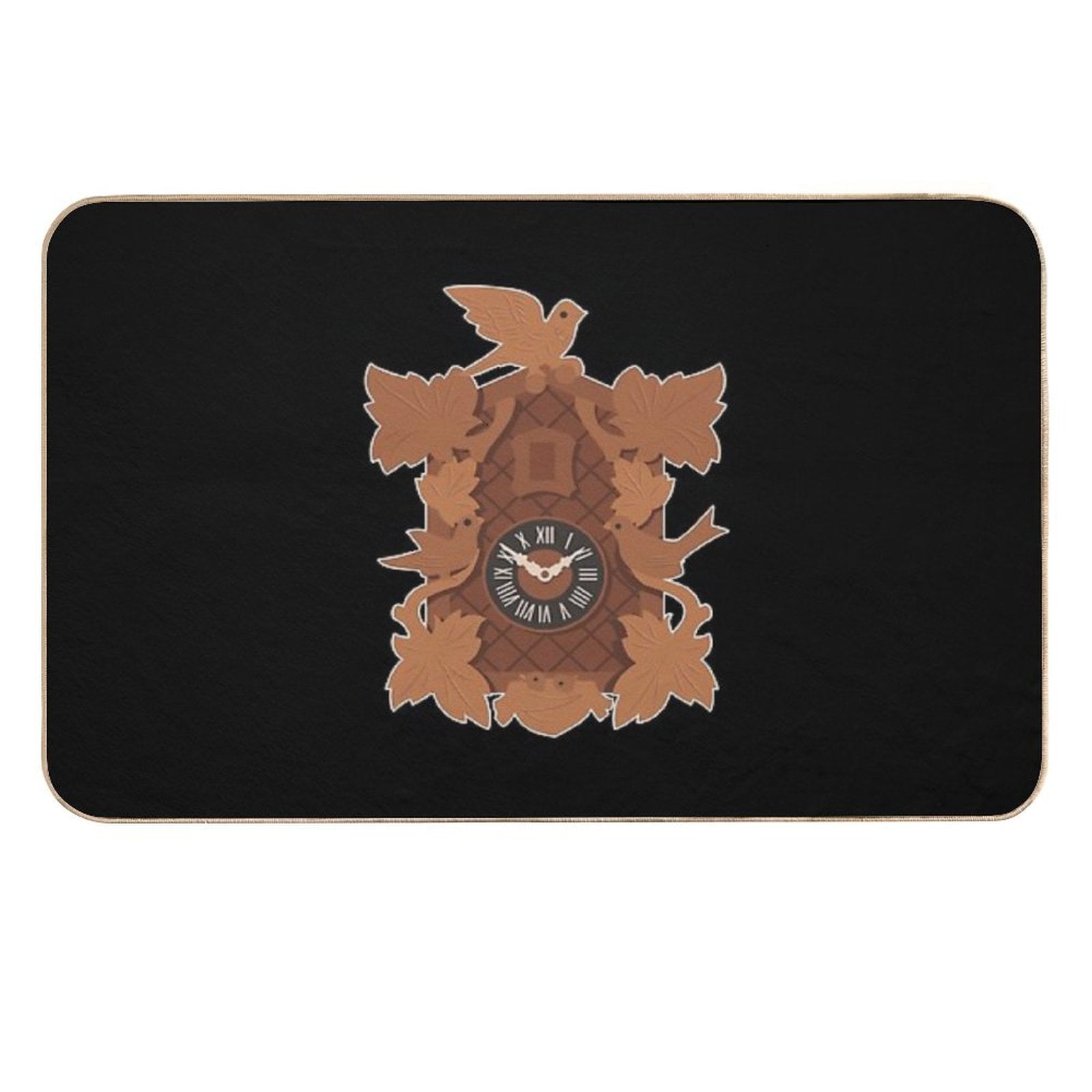 Cuckoo Clock Black Forest House Illustration.  Stain-Proof Bath Mat