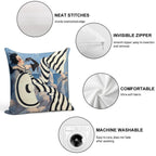 French Art Deco Woman Haute Couture Fashion Soft Washable Throw Pillow