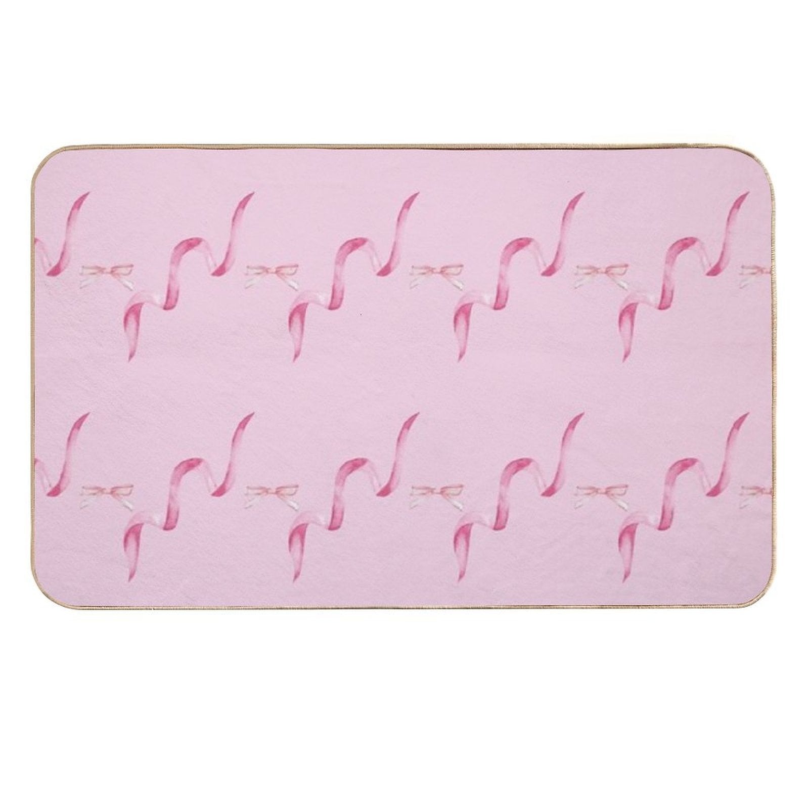 Pink Bows And Ribbons on A Pink Background  Eco-Friendly Bath Mat