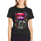 Let The Shenanigans Begin Mardi Gras Lips New Orleans 2025  Soft T-Shirt