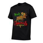 Merry Christmoose Christmas Moose Xmas Tree Lights Around  Oversized Silhouette T-Shirt