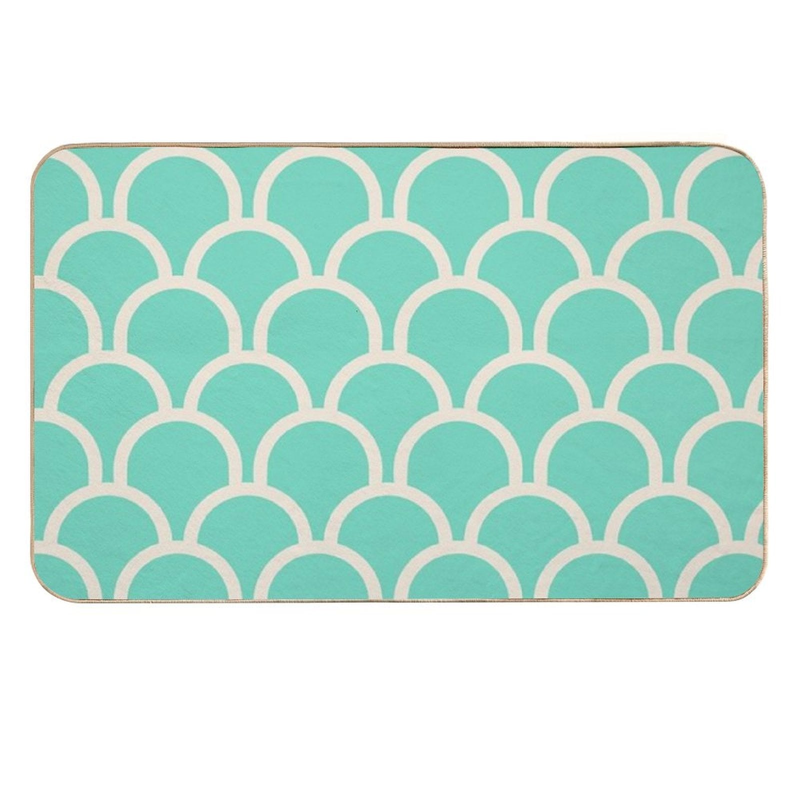 Scallop Green Durable Bath Mat