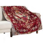 Ancient Emperor Chinese Floral Royal Carpet Multi-functional Throw Blanket