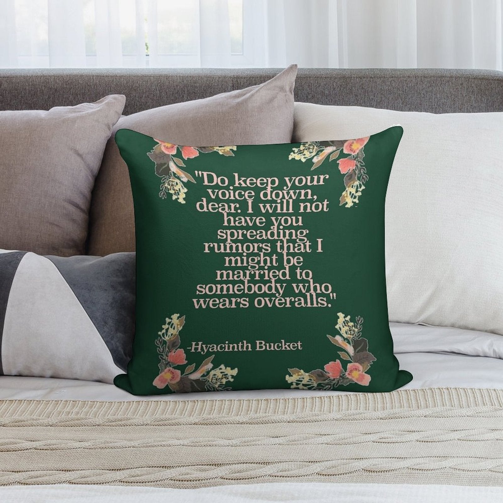 Hyacinth Bucket Quotes Soft Washable Throw Pillow