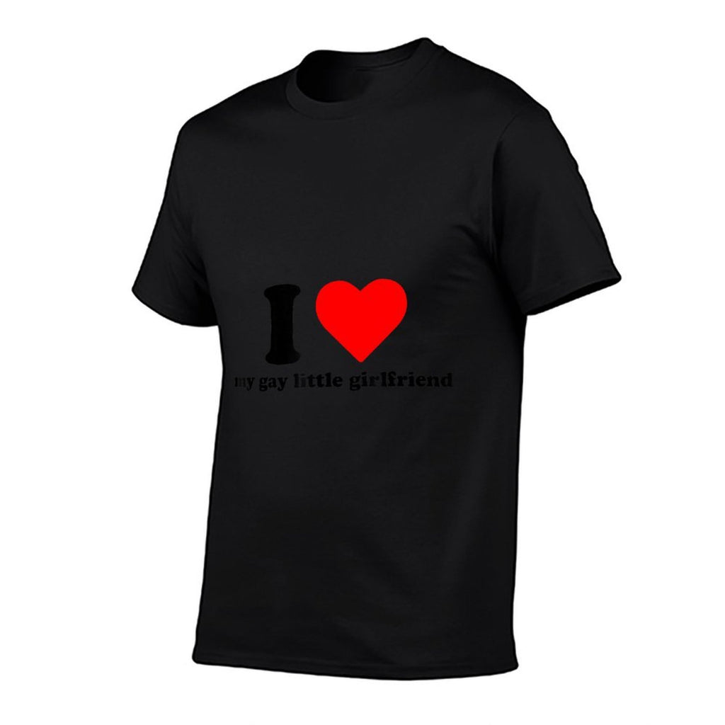 I Love My Gay Little Girlfriend Funny Cute Lesbian LGBT Love  Fade-proof Color T-Shirt