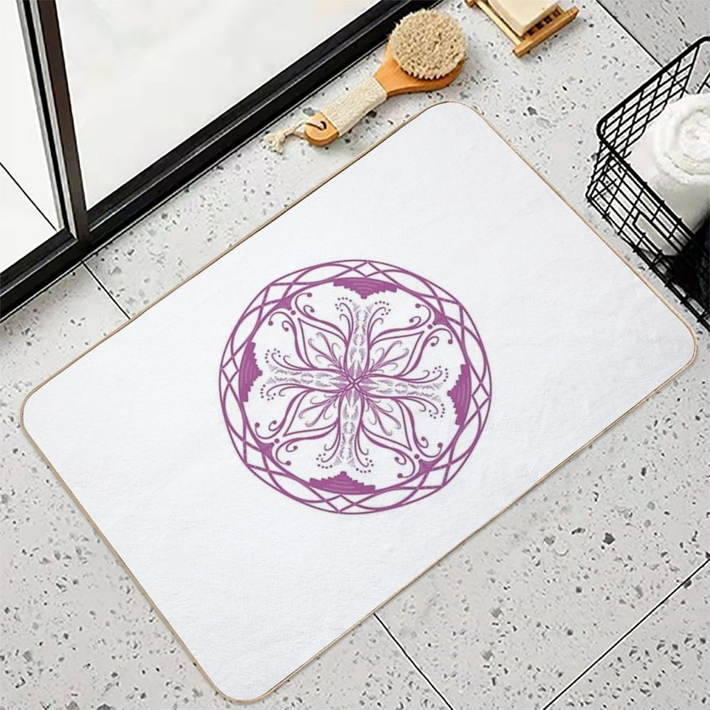 Purple Flower Mandala  Odorless Bath Mat