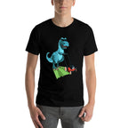 Cute Mowing Dino Dinosaur Lover Animal Gardener Funny Lawn Mower T-Rex Tractor Mowing Gift For Kids Toddler Unisex-Adults, Kids,  Summer-ready Fabric T-Shirt