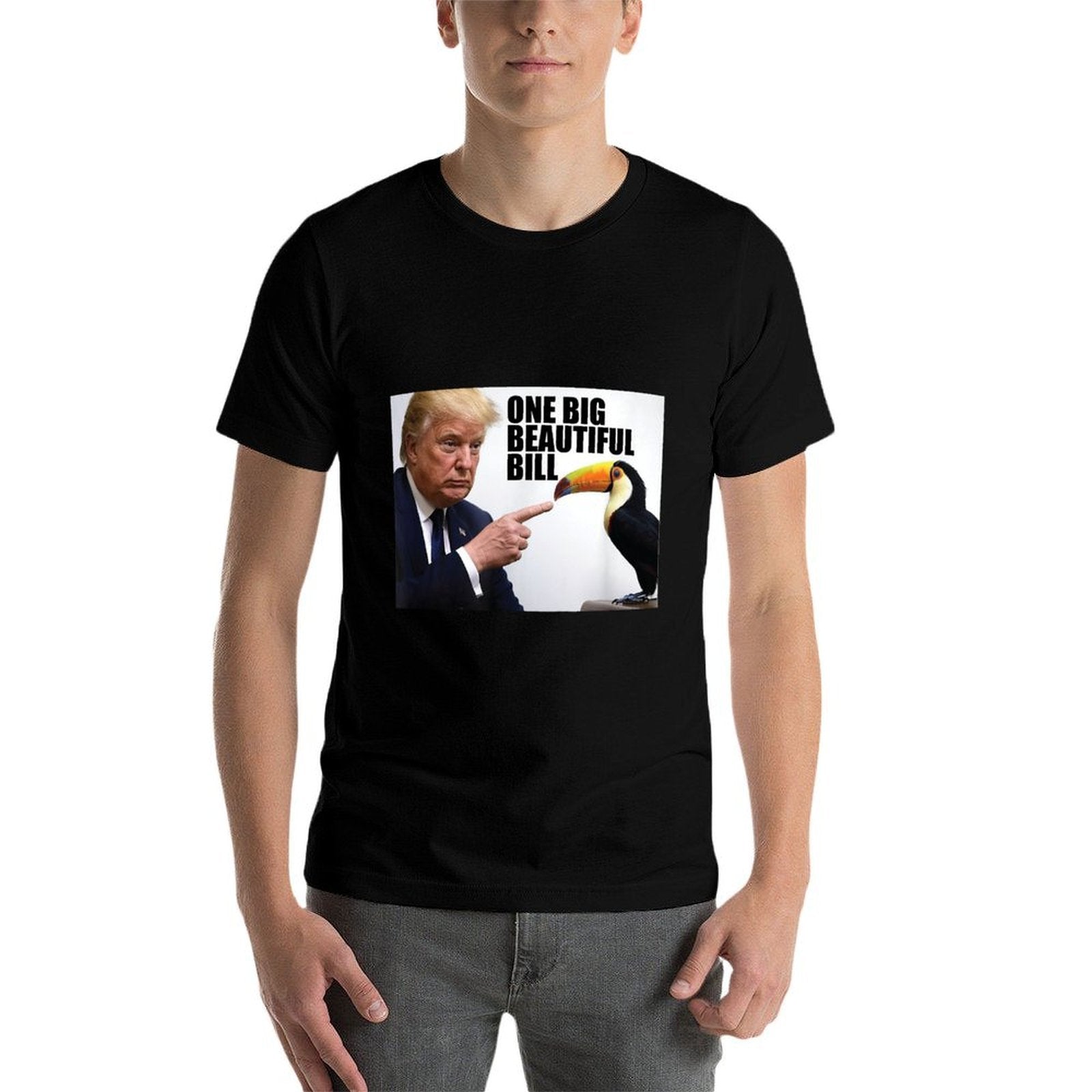 Funny Pun Donald Trump One Big Beautiful Bill  Fade-proof Color T-Shirt