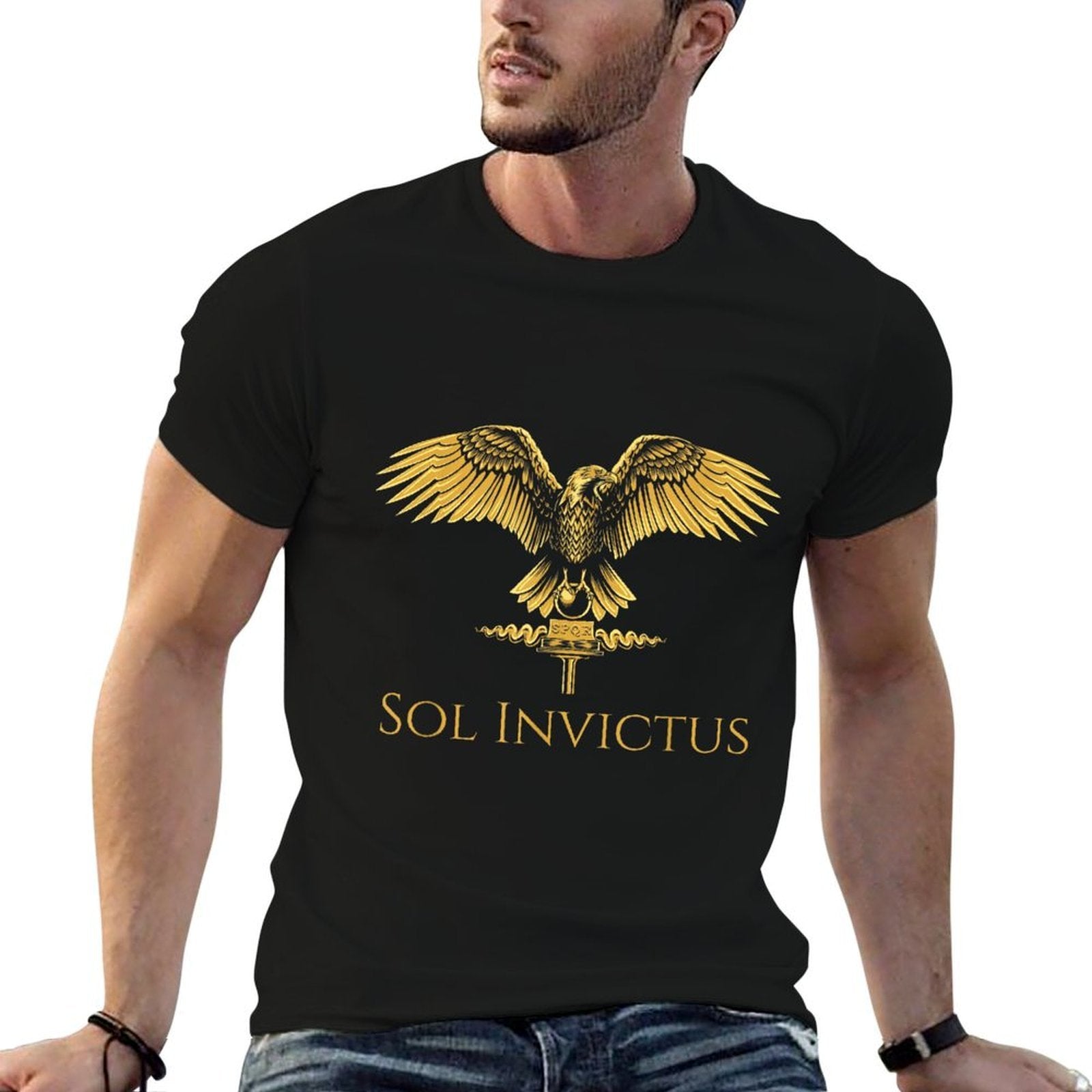Ancient Rome Mythology - Sol Invictus - Roman Eagle - SPQR  Summer-ready Fabric T-Shirt