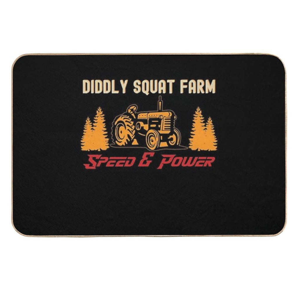 Diddly Squat Farm Speed And Power Tractor Lover ,Retro Vintage Tractor Farming  Rapid-Drying Bath Mat