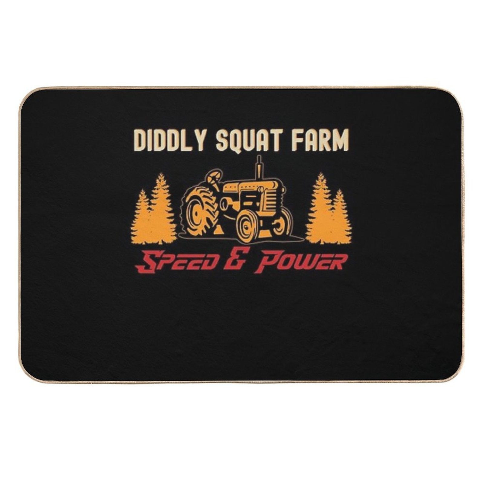 Diddly Squat Farm Speed And Power Tractor Lover ,Retro Vintage Tractor Farming  Non-Slip Bath Mat