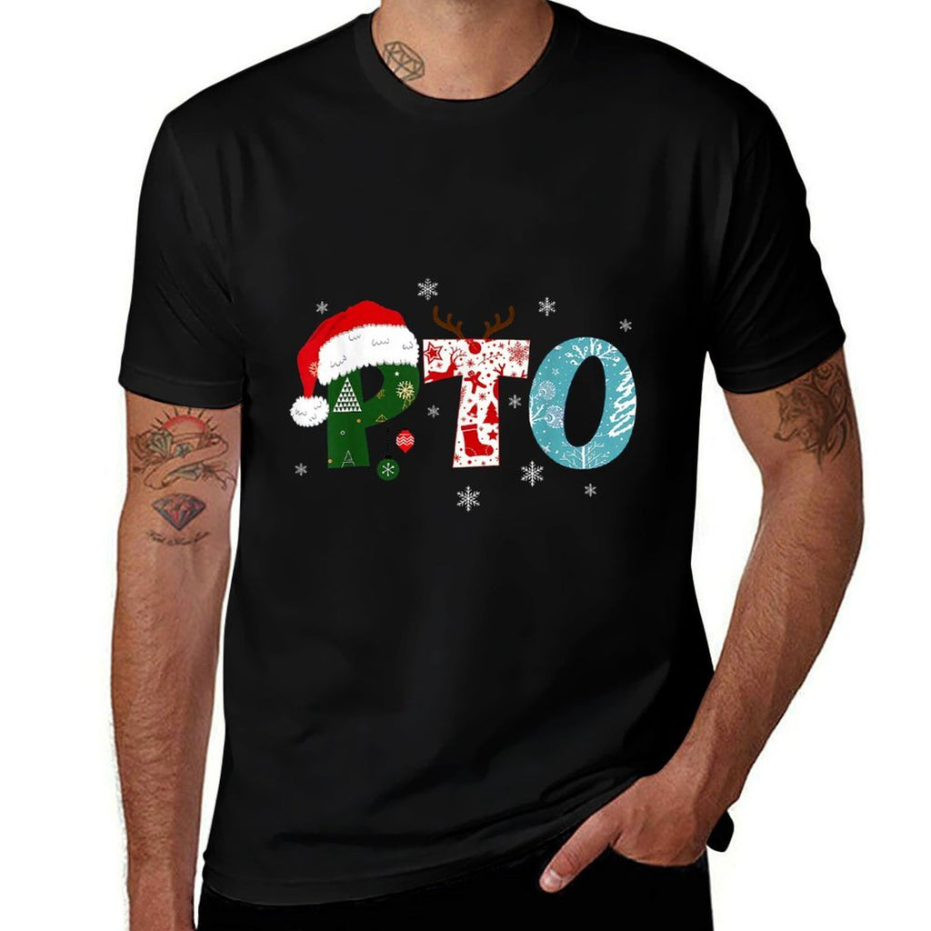 PTO Santa Hat Reindeer Parent Teacher Organization Christmas  Classic T-Shirt