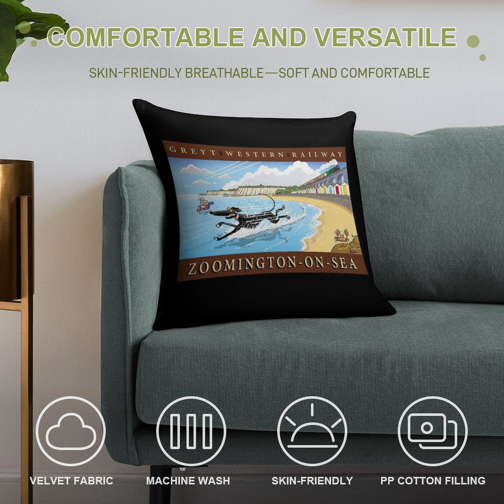 Greyt Western Zoomington-on-sea Soft Gift Ready Throw Pillow