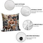 Michael B Jordan Photo Collage Soft Easy Maintenance Throw Pillow