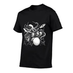Octopus Playing Drums Retro Drummer  Heathered Texture T-Shirt