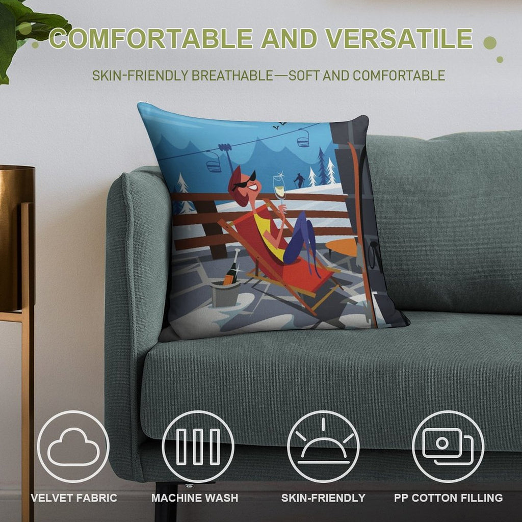 Alpine Chic Poster Soft Gift Ready Throw Pillow
