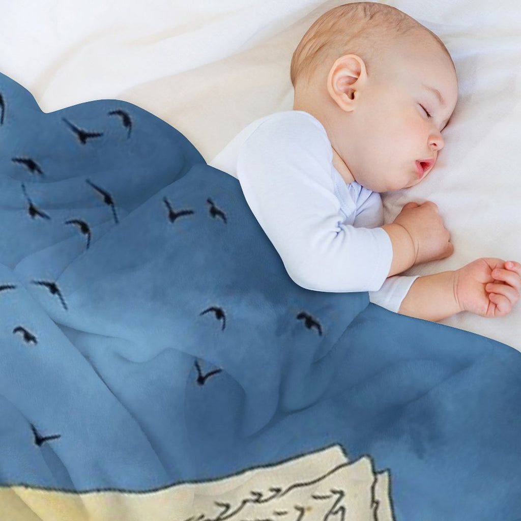 Mystic Fuji Frog And Rabbit in A Dreamscape Premium Throw Blanket