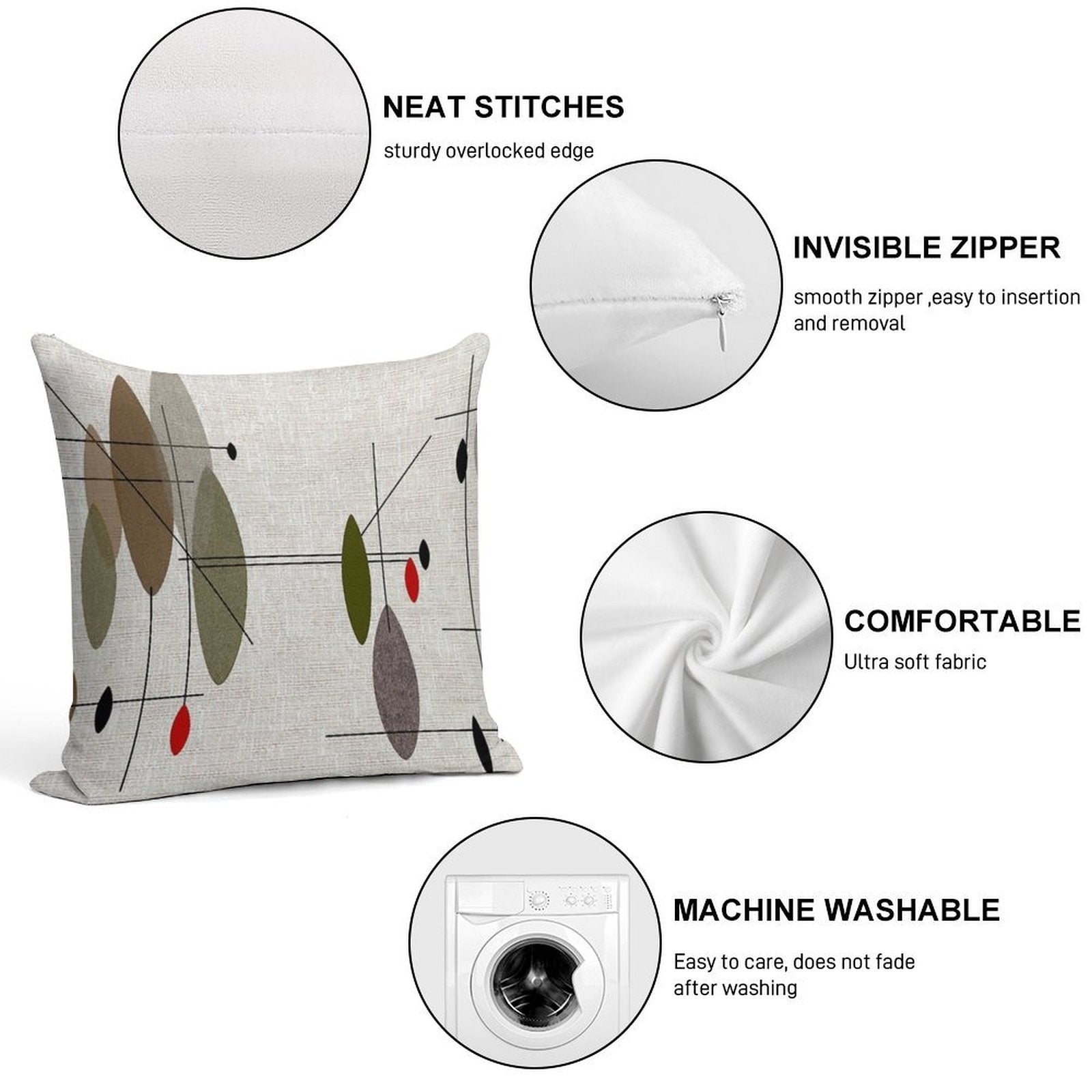 Hanging Orbs Soft Easy Maintenance Throw Pillow