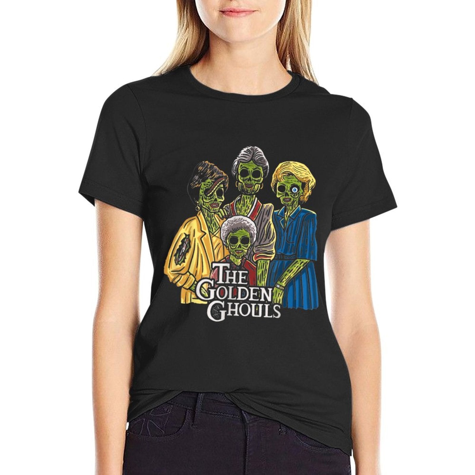 Vintage The Golden Ghouls Funny Gift For Men Women Halloween  High-quality Stitching T-Shirt