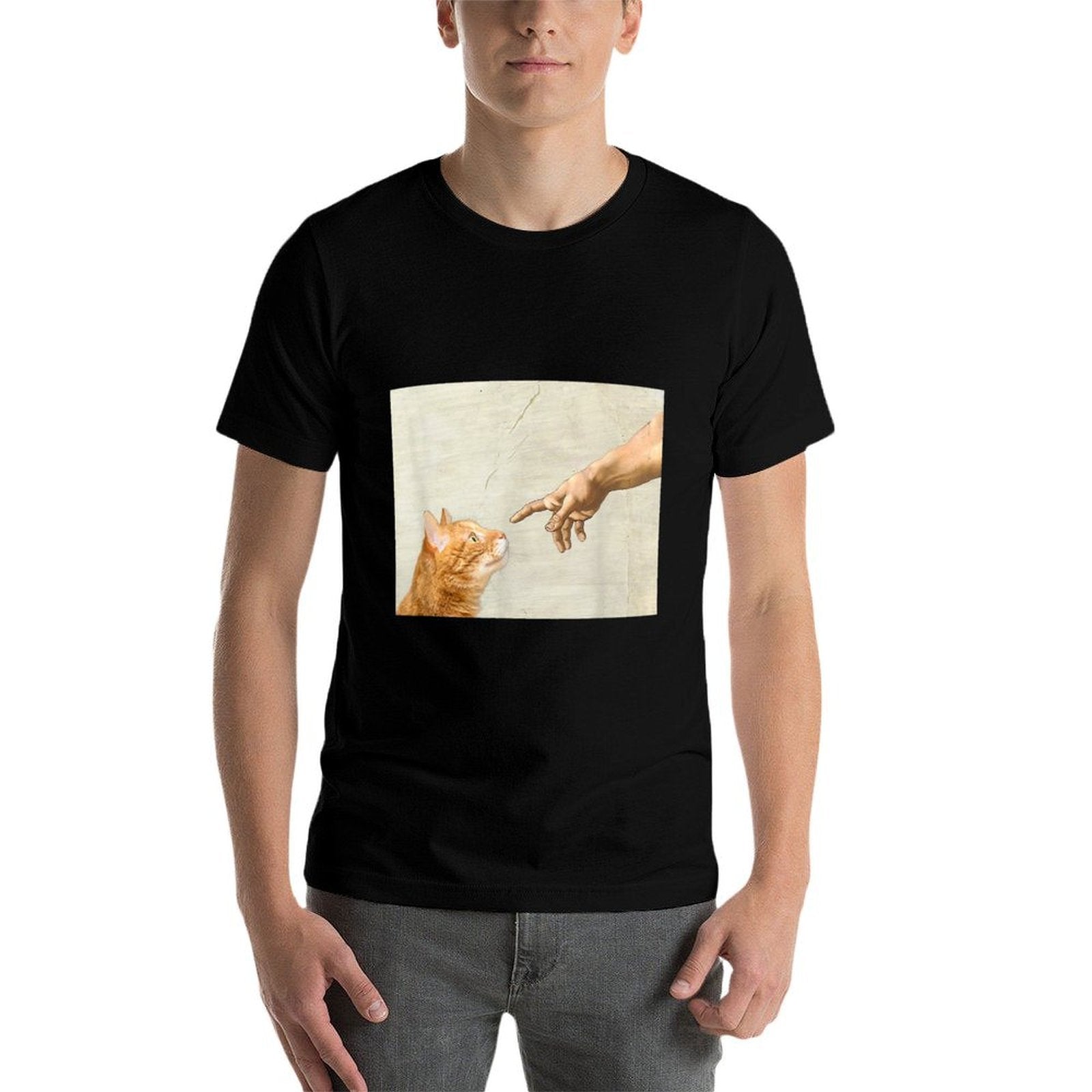 Cute Aesthetic Funny Cat Art Graphic Y2kn Girl  Tagless Design T-Shirt