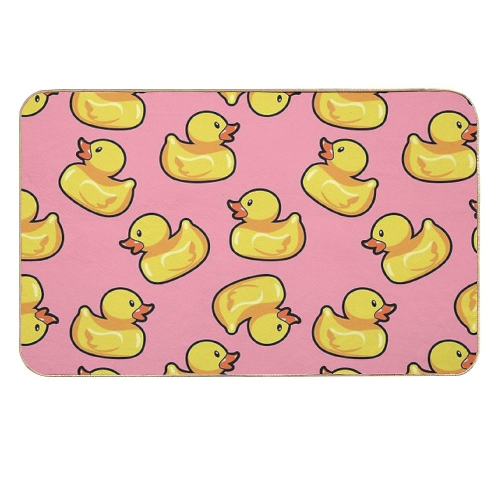 Rubber Duck Pink Pattern  Pet-Safe Bath Mat