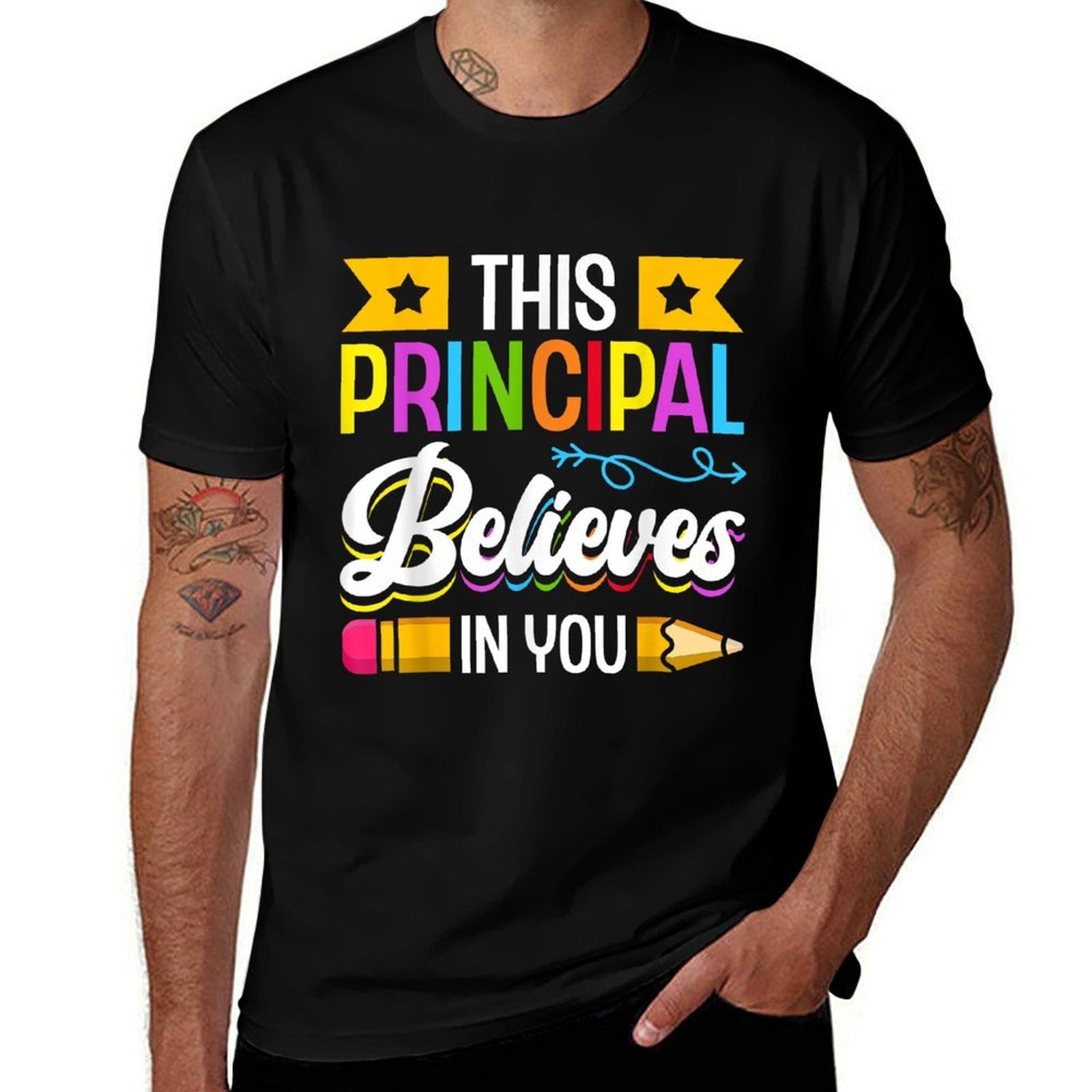 This Principal Believes In You School Principals Principal  Heathered Texture T-Shirt